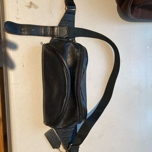 Coach Black leather waist or cross body bag